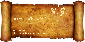 Muhr Zénó névjegykártya